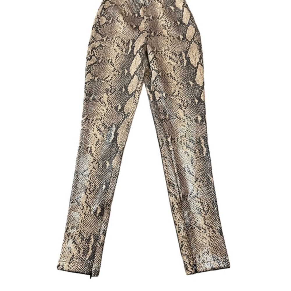 Zara Snake Print Pants - Beige and Black